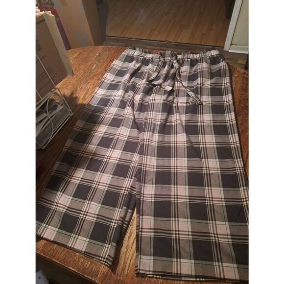 Womens 26 28 Cato Plaid Wide Leg Pants Elastic Drawstring Waist Pockets - Picture 1 of 4